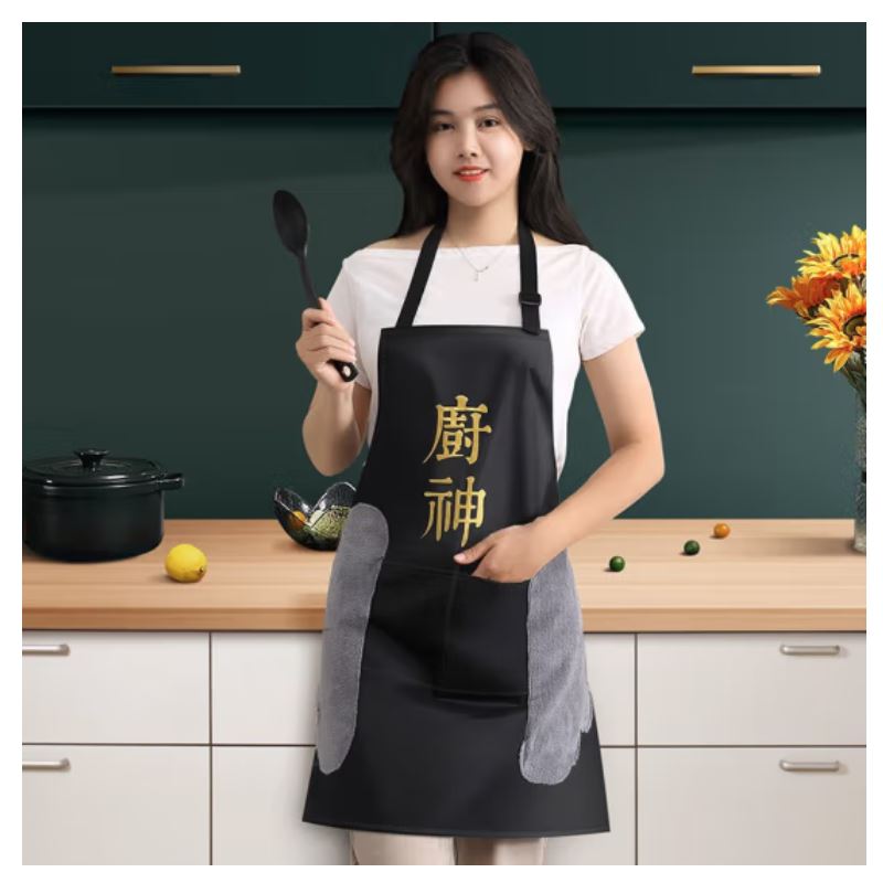 艺姿可擦手围裙简约防水防油