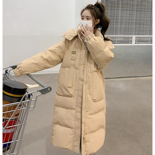 2026冬装可拆卸帽休闲百搭棉衣女中长款大码宽松胖mm羽绒棉服外套