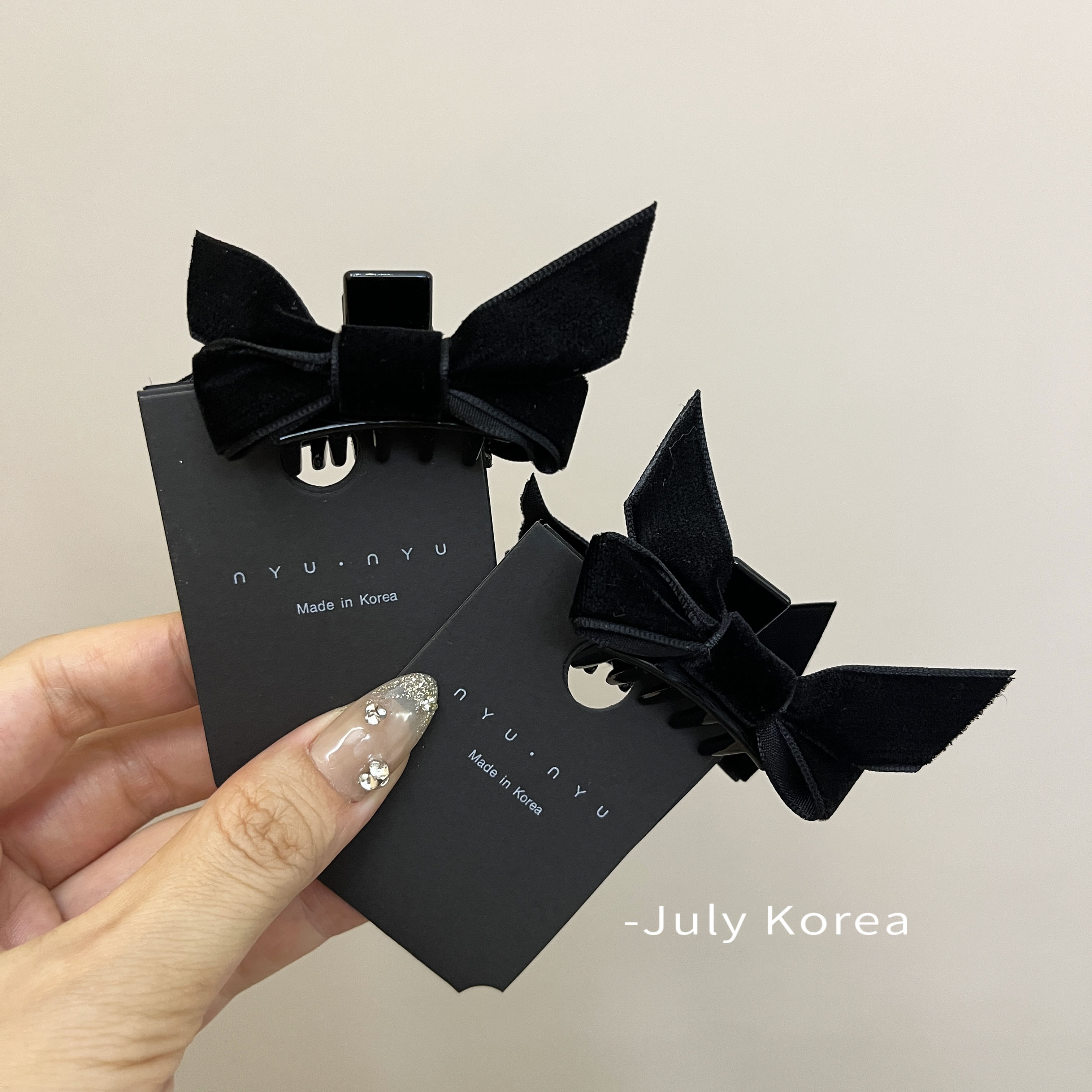JULY小抓夹丝绒日韩蝴蝶结