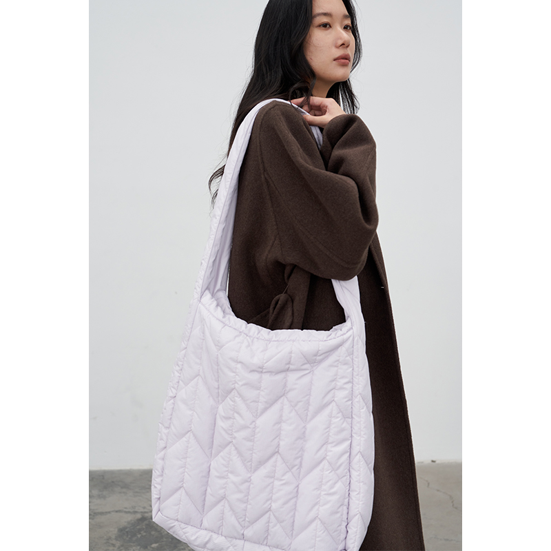 麦穗纹夹棉托特包女单肩包