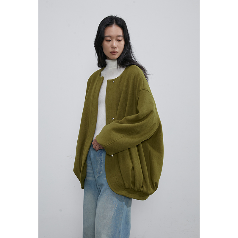 毛圈针织布花苞夹克棉服