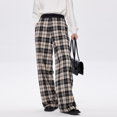 女早秋 BLANK 高腰格子西装 LABEL 裤 极简高级双色色织抗皱TR面料