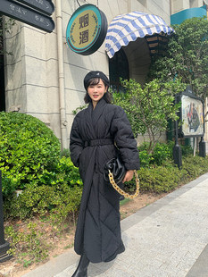 可定制 睡袍风羽绒服男女同款 横店月娥2020新款 明星气质长款