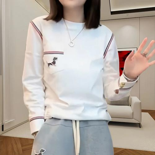 秋季新款休闲百搭长袖t恤女设计