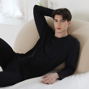 青少年加绒保暖内衣男士薄款秋衣秋裤套装秋冬季内穿打底线衣线裤