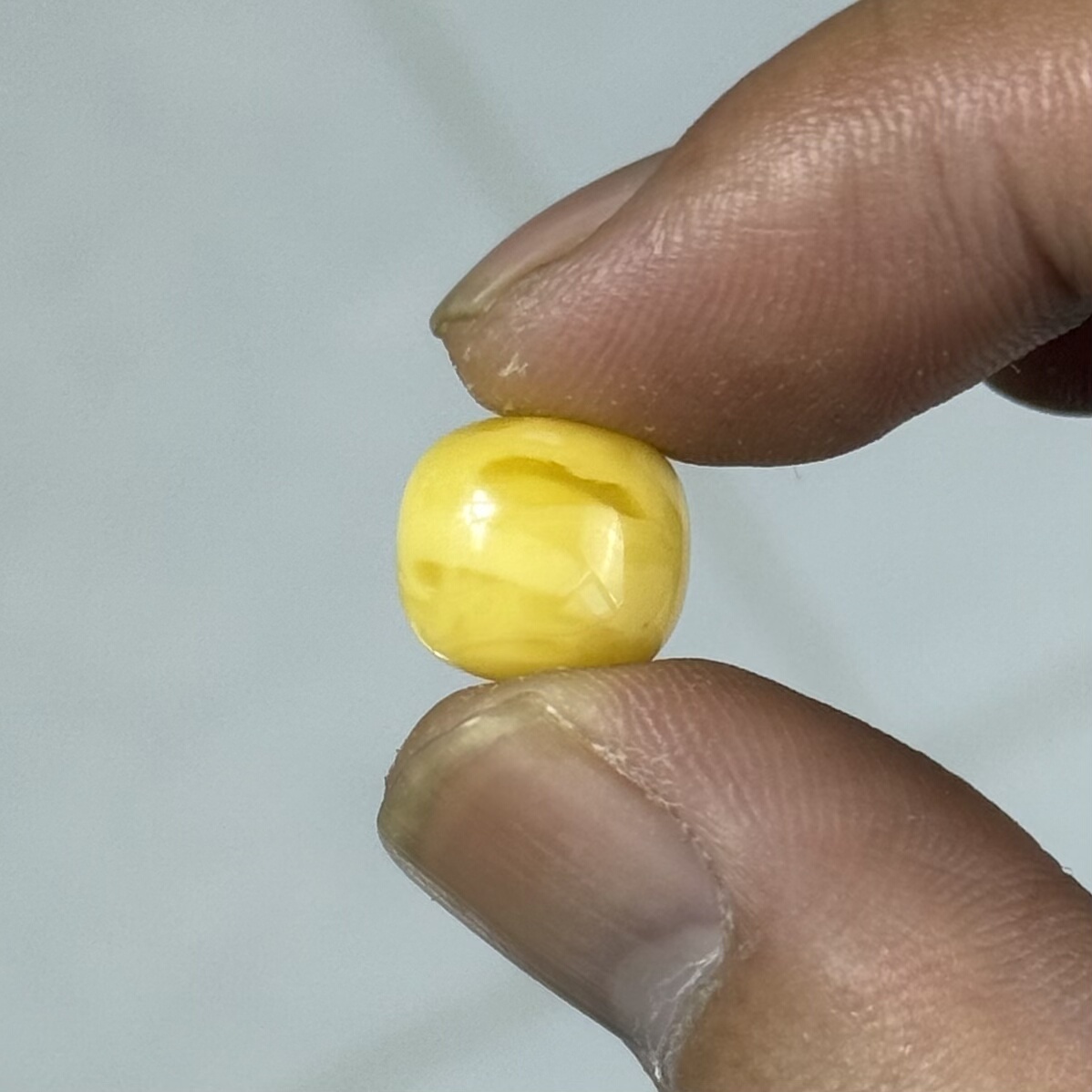 瓷白花阿尔卑斯浓腊波罗的海蜜蜡老型单珠11.2*9.8高庄小花粉