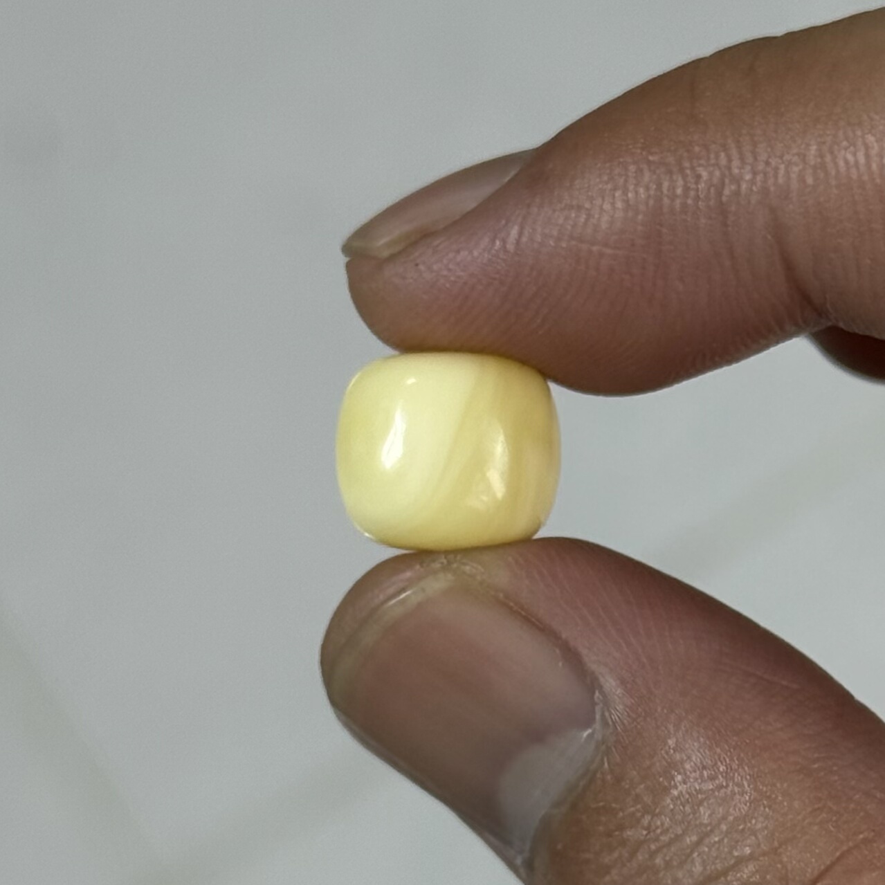 瓷白花阿尔卑斯浓腊波罗的海蜜蜡老型单珠11.2*9.8高庄内花粉