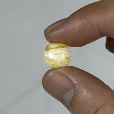 虎皮千层雪一线天瓷白花拉丝蜜蜡老型单珠11*10.3高庄小花粉