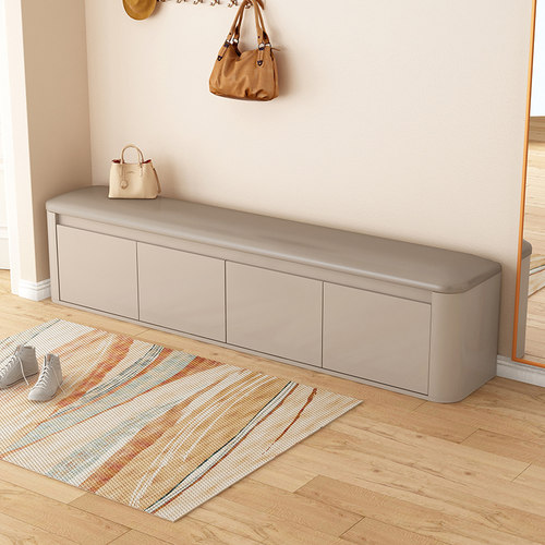 简约现代家用实木入户换鞋凳极简风门口可坐鞋柜收纳柜长条凳子