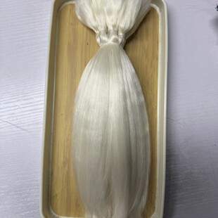 白色直毛马海毛俄罗斯进口精梳马海毛长3分6分BJD娃娃假发发束