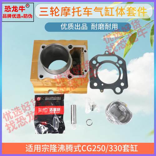 三轮摩托车车套缸总成适用宗隆沸腾CG250/330气缸体活塞配件套装