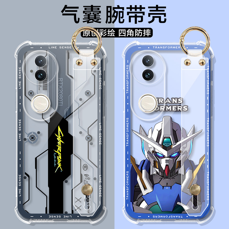 适用vivo s20pro手机壳S2OPor高达战士S20保护套S二十pr0手机壳气囊潮男S19PRO/18/17t/16E腕带支架男女软壳