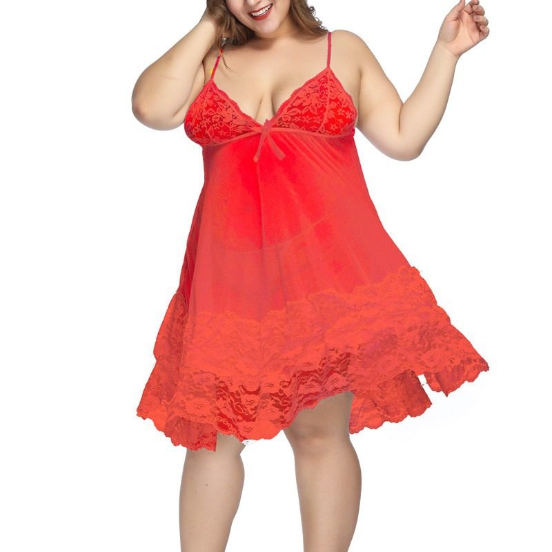 Sexy lingerie, transparent vest skirt, plus size, pajamas