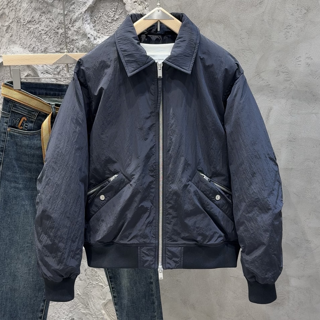 冬季新款翻领羽绒服男短款