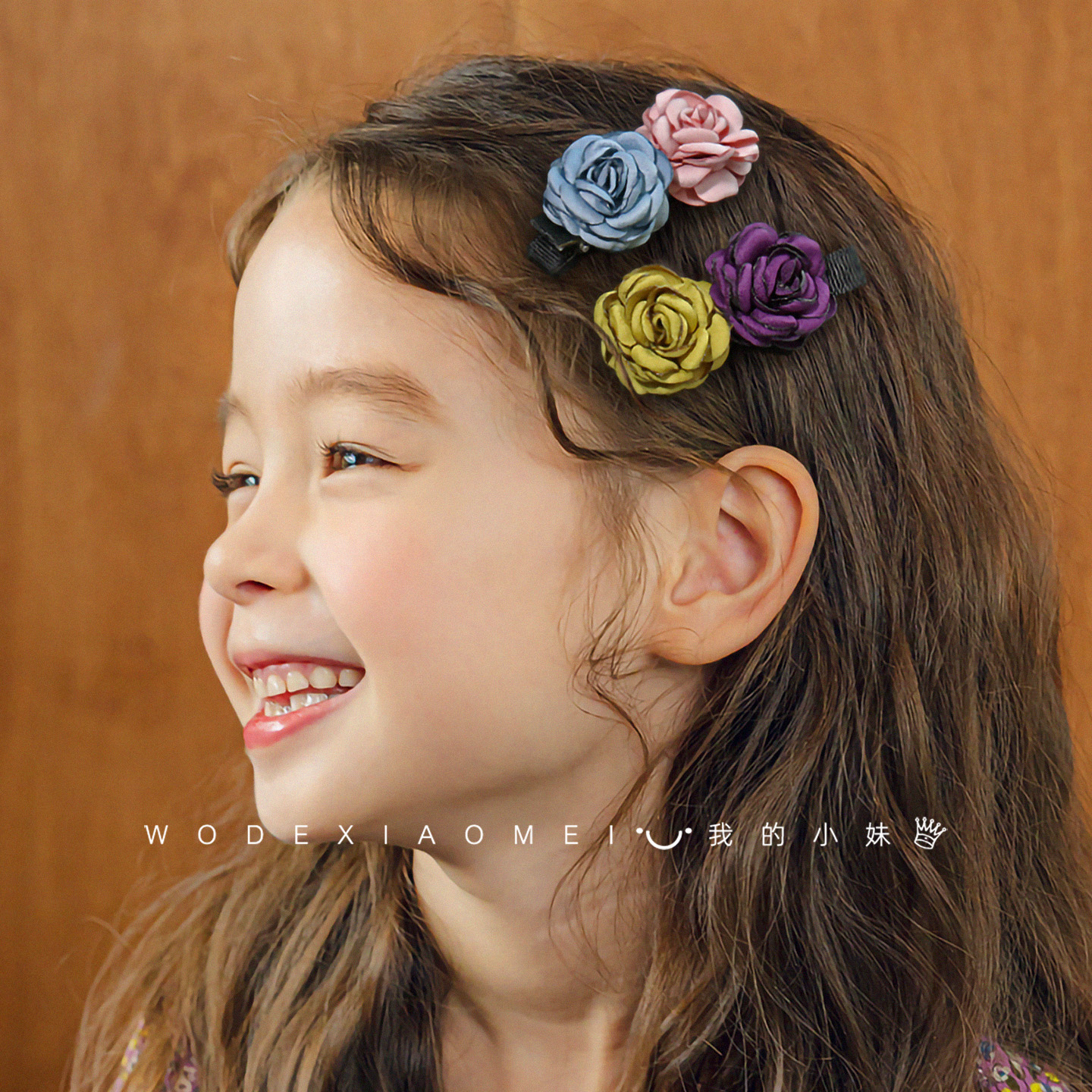 甜美可爱小女孩手工布艺花朵发夹