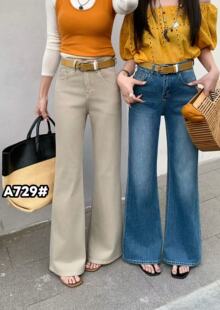 Aiyueniao729韩版牛仔裤女2026早春高腰百搭显瘦筒喇叭牛仔裤洋气