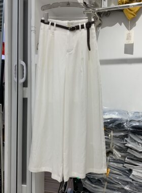 JY嘉依8060韩版气质阔腿裤女小个子休闲裤2026夏季新配腰带直筒裤