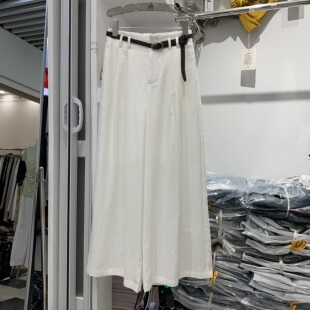JY嘉依8060韩版气质阔腿裤女小个子休闲裤2026夏季新配腰带直筒裤
