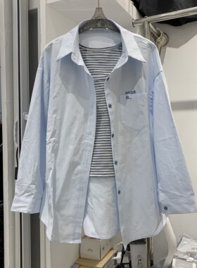 爆米花椿夏秋冬86852时尚减龄两件套女春条纹针织背心中长款衬衫