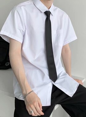 dk衬衫男短袖制服全套学生领带衬衫男生纯白学院风日系原创jk套装