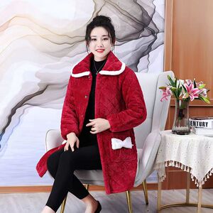 冬装女士棉衣中长款外套罩衣大码加绒加厚棉袄工作服罩衣加厚加绒