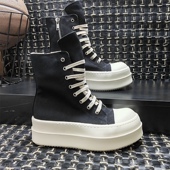 情侣系带短靴轻质软底 7cm厚底增高松糕鞋 手作缎面版 RO中帮帆布鞋