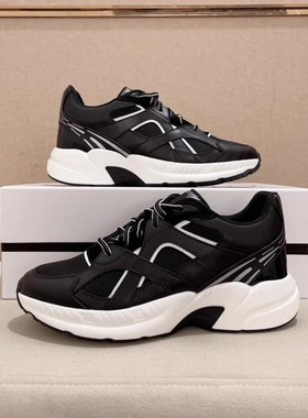 手作版欧洲站头层牛皮老爹鞋男士真皮休闲运动鞋轻奢厚底百搭潮鞋