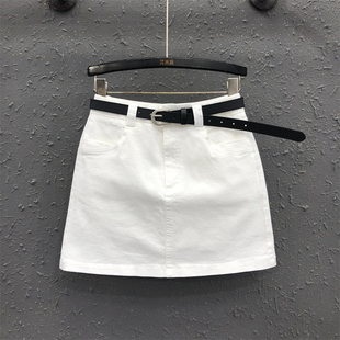 港味复古a字包臀裙短裙女2025年春季 小个子高腰牛仔半身裙子 新款