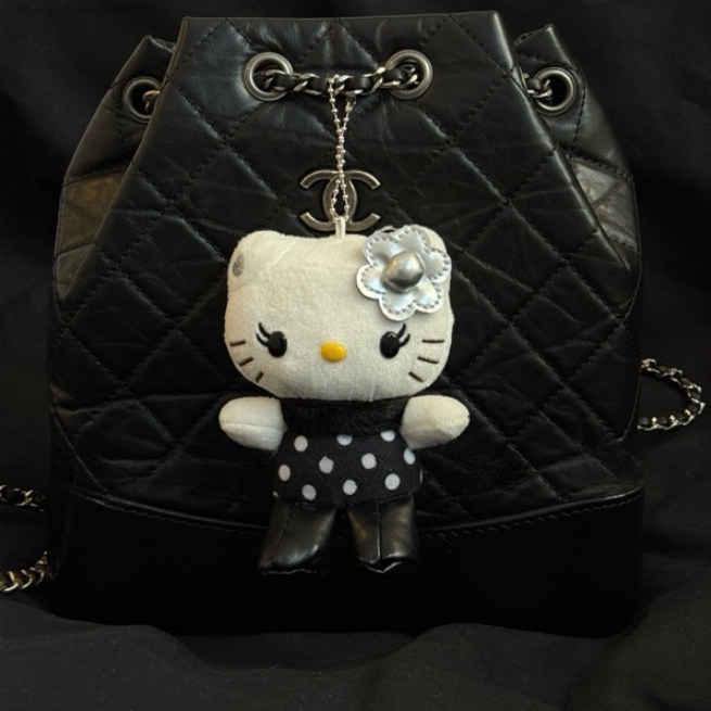 日本正品中古贵妇波点花纹girlkitty挂件小香波点裙钥匙扣包挂饰