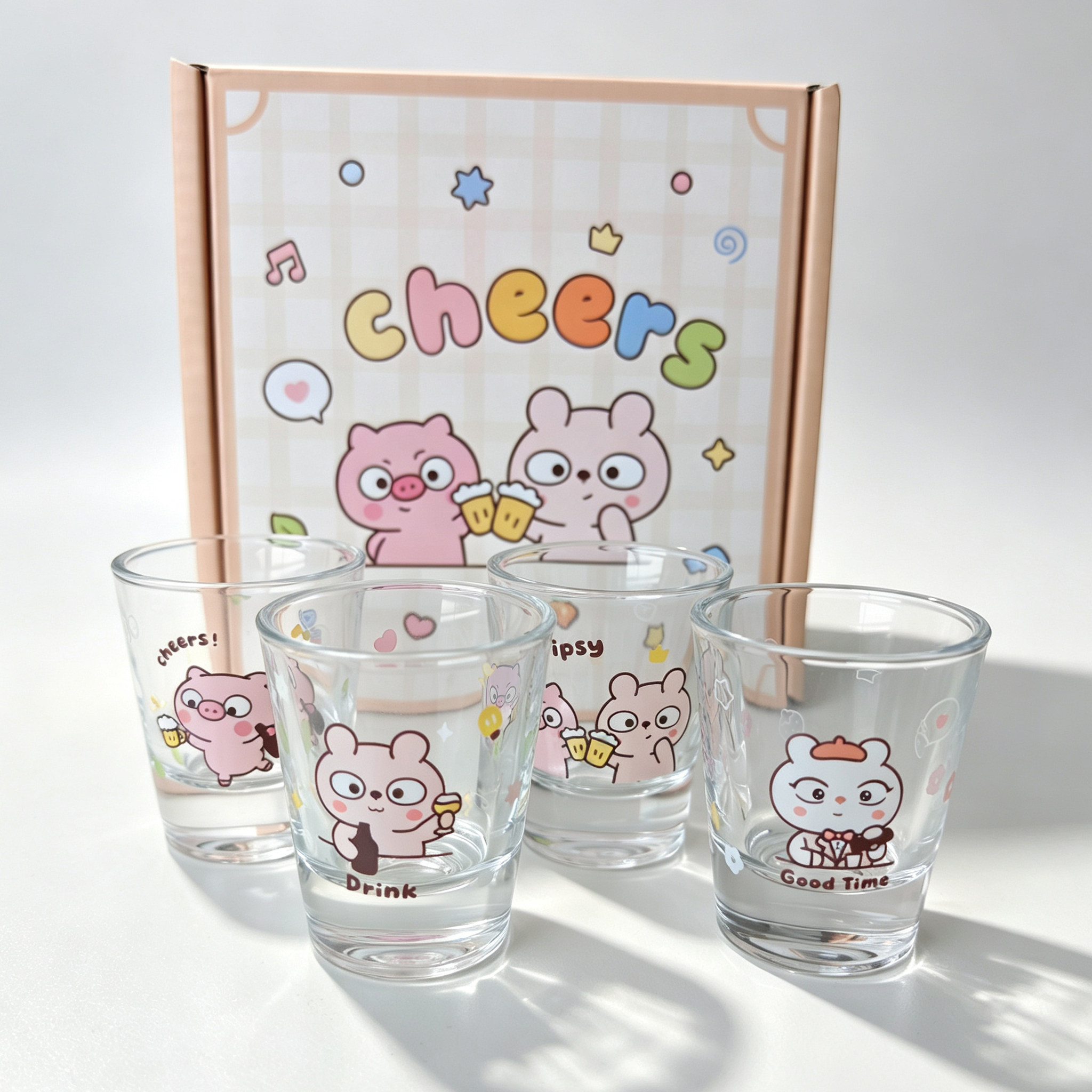 冷兔宝宝Friends小酒杯 一盒4杯 送人有心意 自用仪式感满满