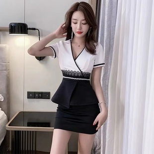 夜店KTV公主服套装修身显瘦性感女会所足浴 桑拿按摩技师服工作服