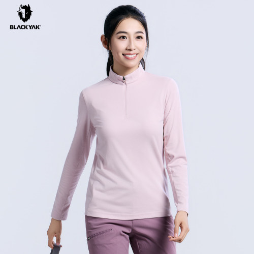 BLACKYAK/布来亚克2026秋新款女舒适亲肤防静电长袖半拉T恤FIW512