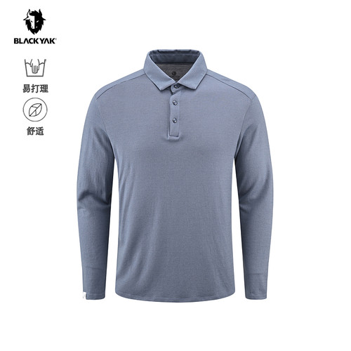 BLACKYAK/布来亚克2025秋新款保暖舒适柔软男长袖POLO T恤FYM413