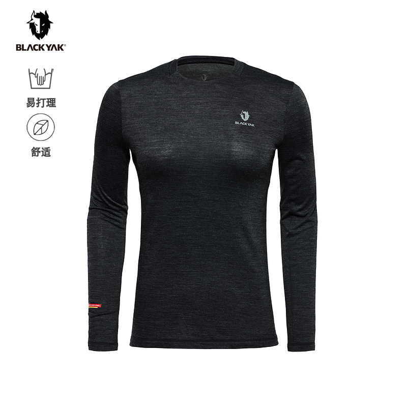 BLACKYAK/布来亚克春秋新款女士户外长袖弹力圆领T恤FVW654