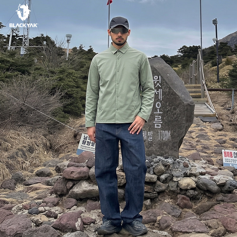 BLACKYAK/布来亚克2026春季新款男士长袖羊毛混纺薄款衬衫SIM265