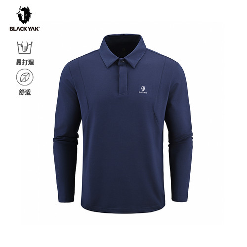 BLACKYAK/布来亚克 秋季男舒适宽松长袖POLO衫T恤内搭男FVM605