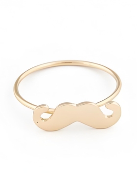 日韩潮流新款ins时尚简约百搭金色小胡子戒指轻奢名媛学生指环女