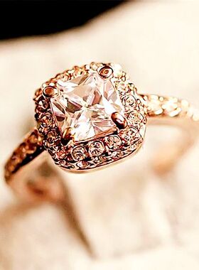 通勤ol名媛公主日常钻戒碎钻包围显大水钻婚戒网红影楼拍照戒指