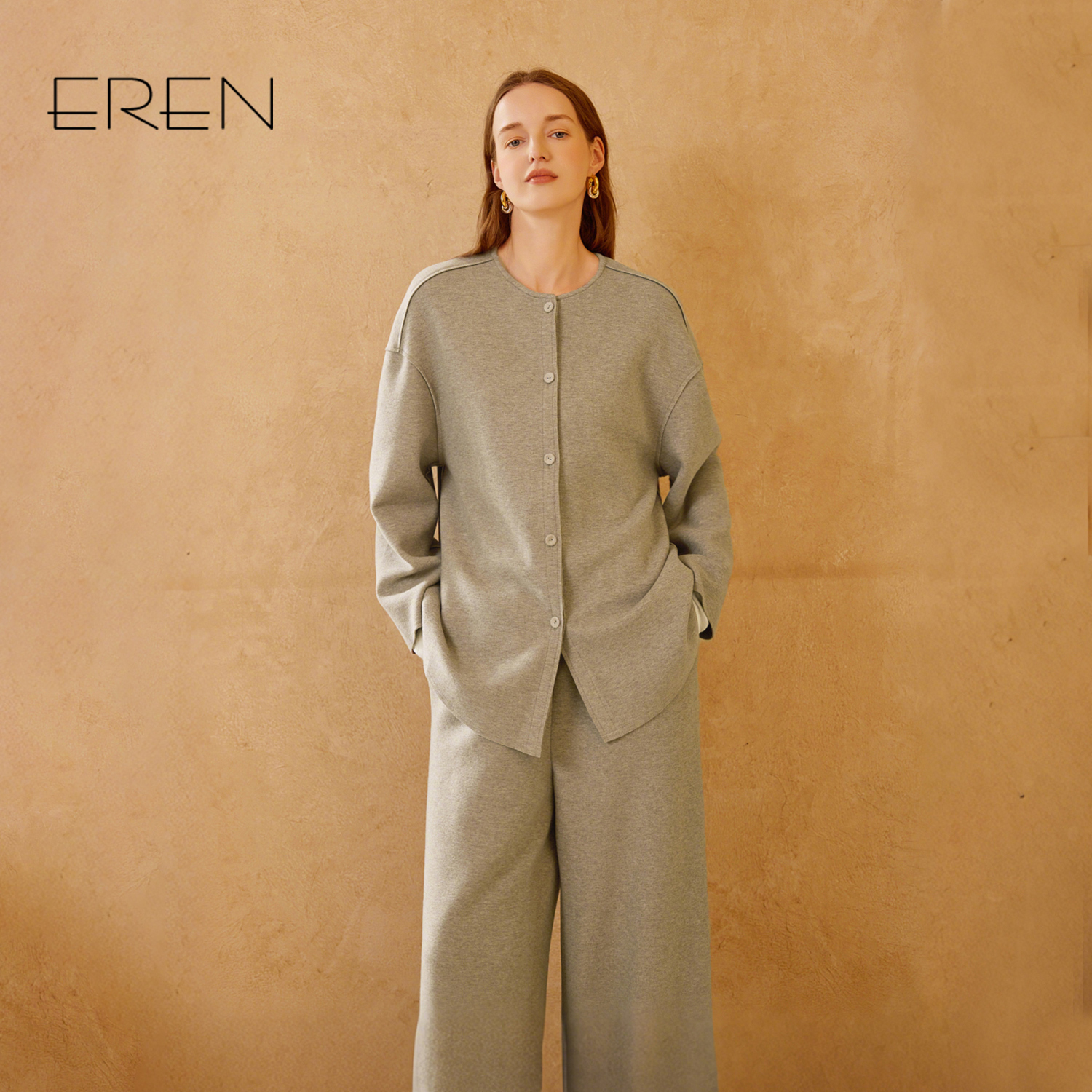 EREN高级感宽松慵懒风开衫外套