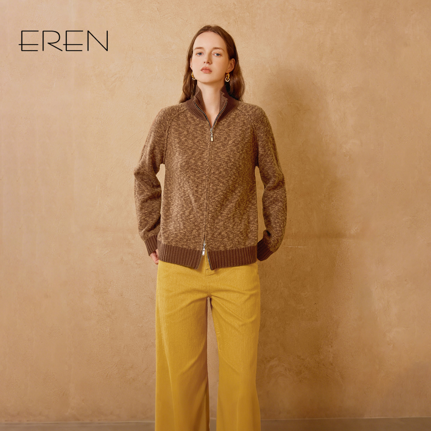 EREN新款羊毛针织开衫外套上衣
