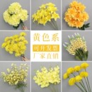 婚庆黄色系仿真绢花黄玫瑰婚礼现场布置商业美陈假花插花艺 10枝装