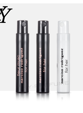 Narciso 纳西素粉瓶黑瓶同名女士麝香粉丝玫瑰浓淡香水小样1ML