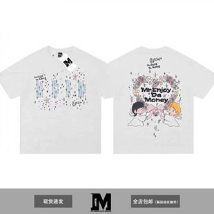 MEDM AGFR 520情侣款爱心花环小天使碎花满印T恤波点修身夏季女