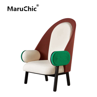 MaruChic创意设计师家具moonI-A armchair进口布艺实木脚沙发椅