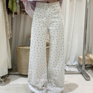 AS OFFICIAL-品美美安利；波点颜值控直腿巨韩休闲直筒牛仔裤5031