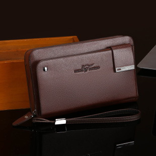 仅亏一天真皮爆款 手拿包双拉链大容量商务手包多卡位手腕 袋鼠男式