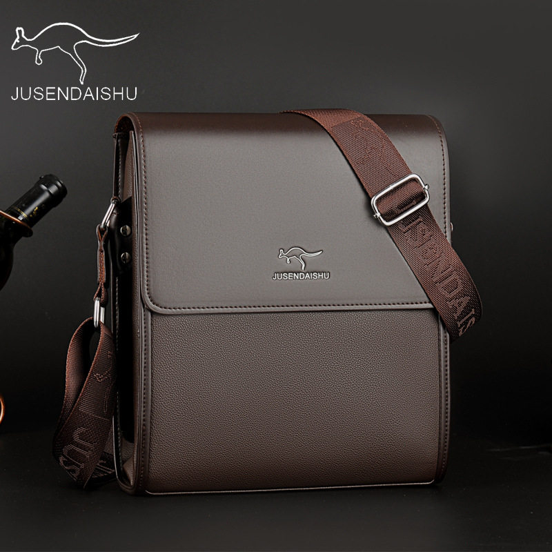 仅亏一天真皮巨森袋鼠男包单肩包男士包包商务斜挎公文包休闲男背