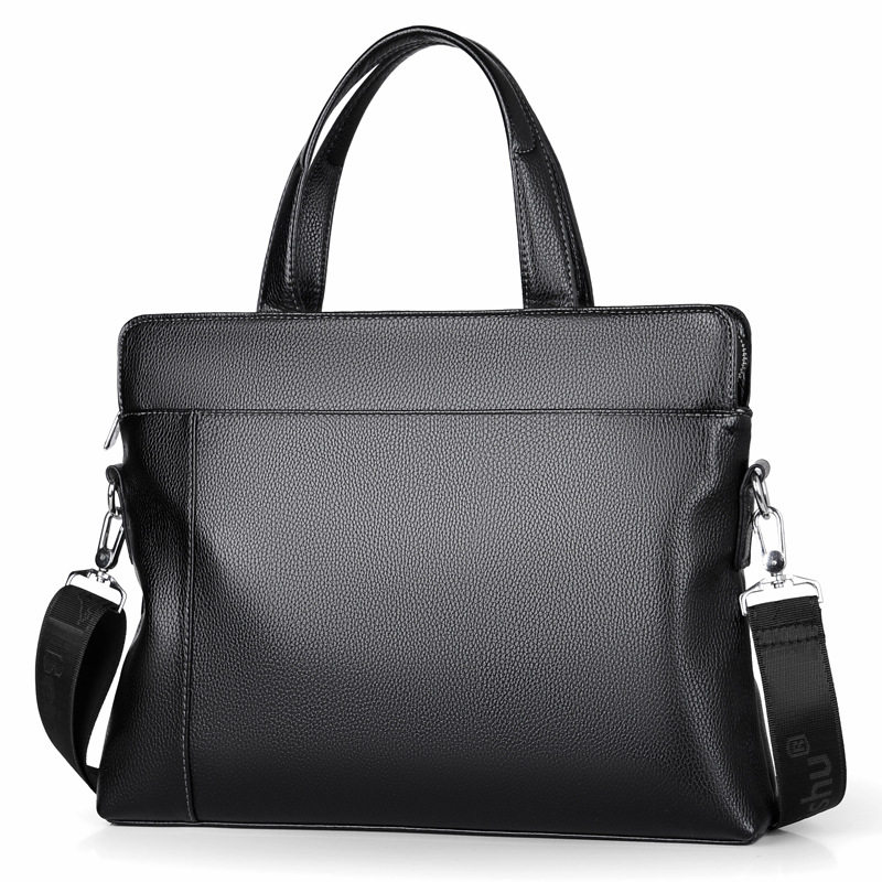 仅亏一天真皮牛津布男士单肩斜挎手提公文包商务文件包横款笔记本