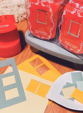 现货日本DECOP浮雕立体压花器手帐手工素材拼贴DIY邮票造型