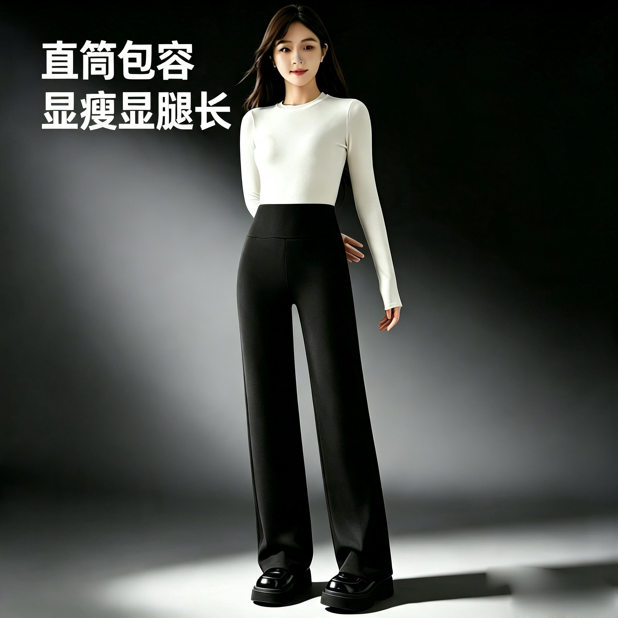 夏季速干高腰收腹显瘦阔腿裤